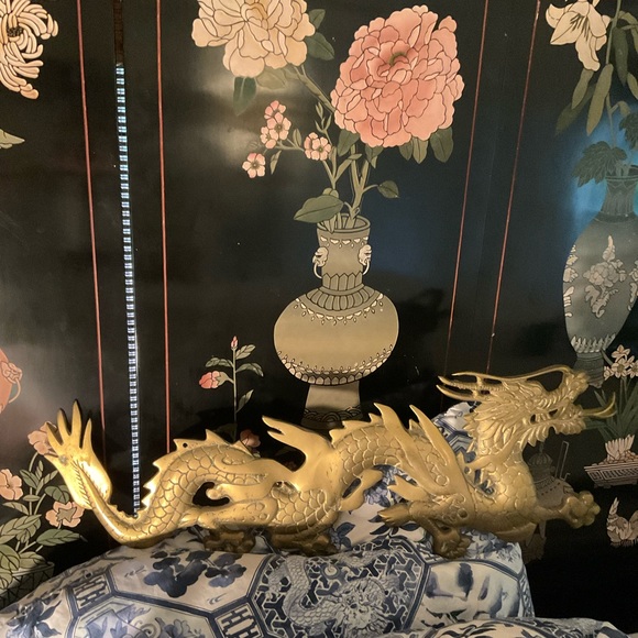 •MIDCENTURY BRASS DRAGON CHINOISERIE MAXIMALIST PALM BEACH CHIC INTERIORS• - Picture 6 of 11